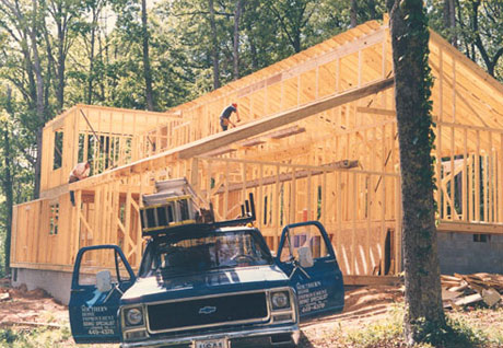 Rafters and plywood