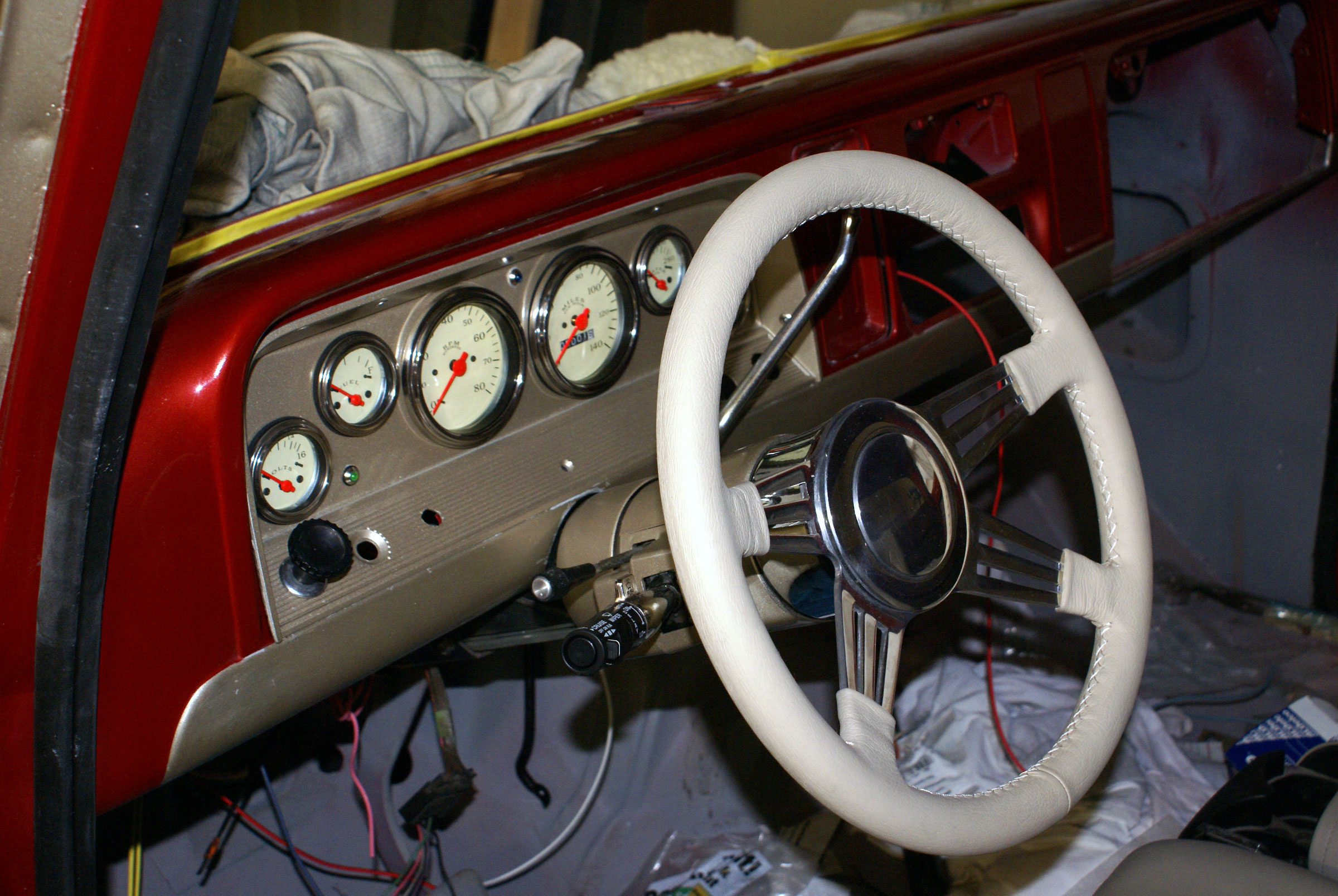 view of instrument panel in truck